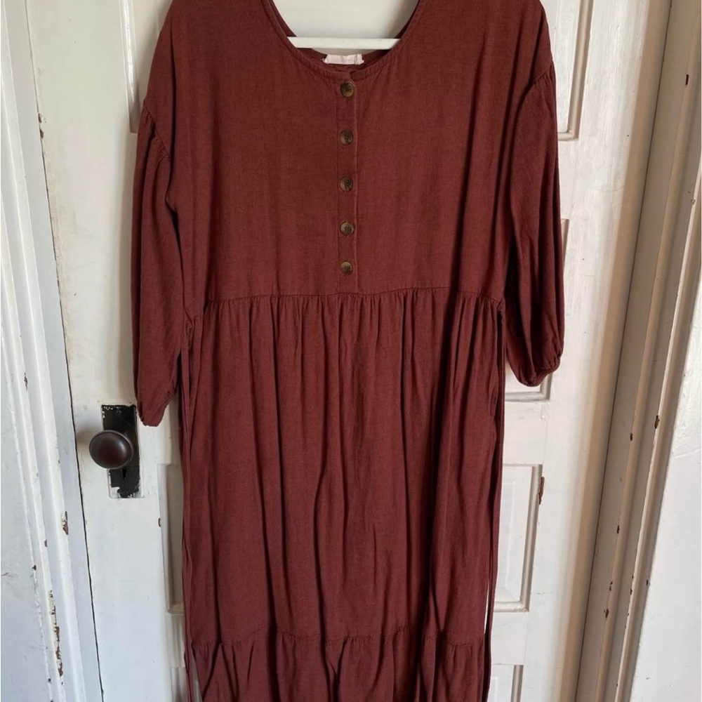 Women's Brown Button-Down Dress